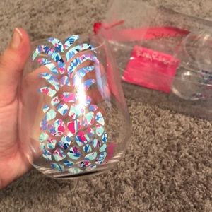 Unused Lilly Pulitzer stemless  Wine Glasses